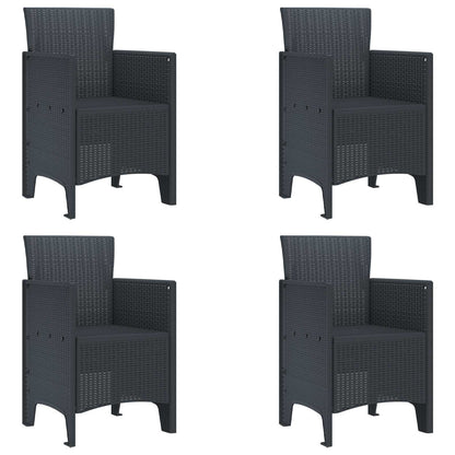 Sedia da Giardino 4 pcs Antracite 53 x 49 x 85 cm Polipropilene