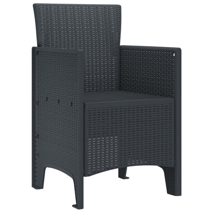 Sedia da Giardino 4 pcs Antracite 53 x 49 x 85 cm Polipropilene