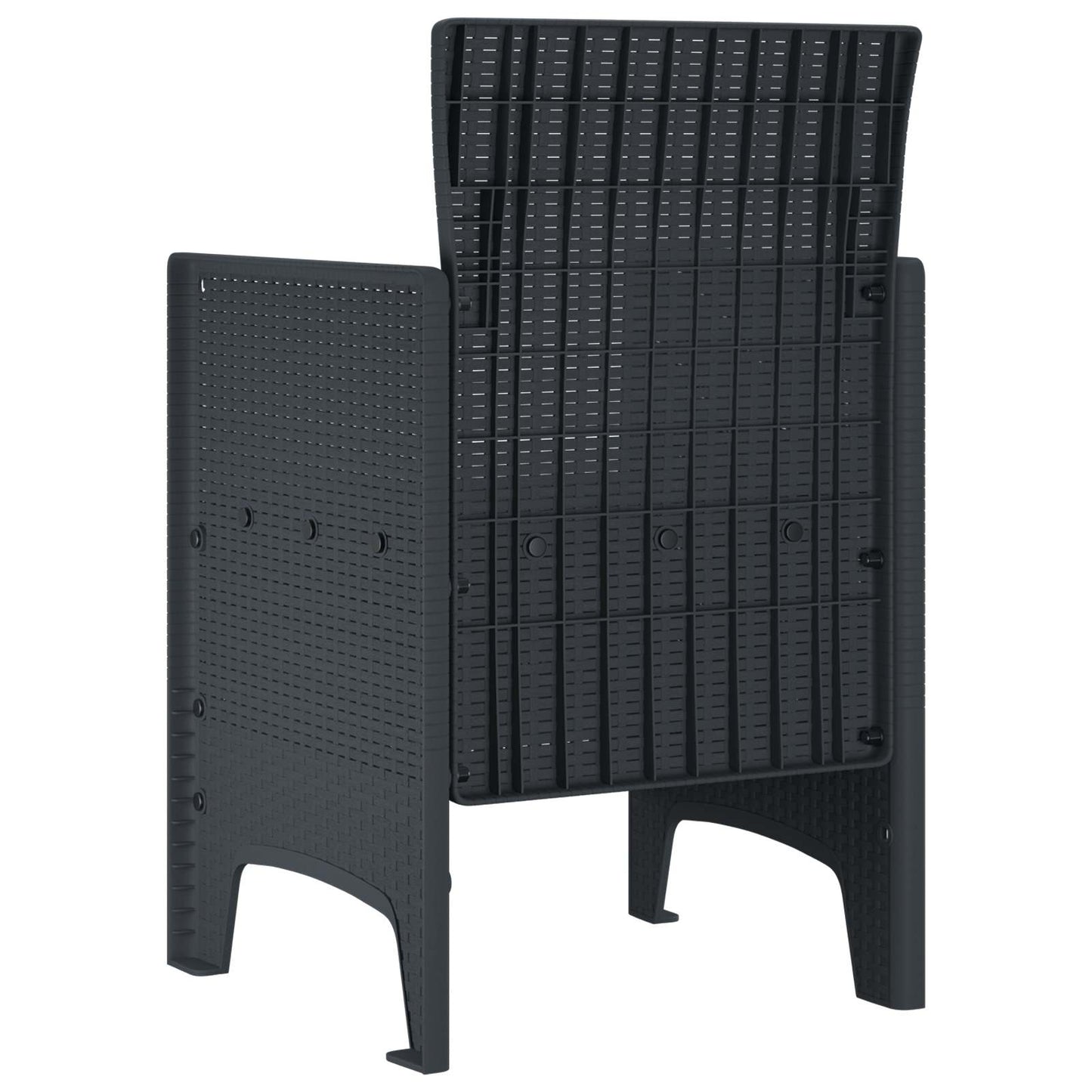 Sedia da Giardino 4 pcs Antracite 53 x 49 x 85 cm Polipropilene