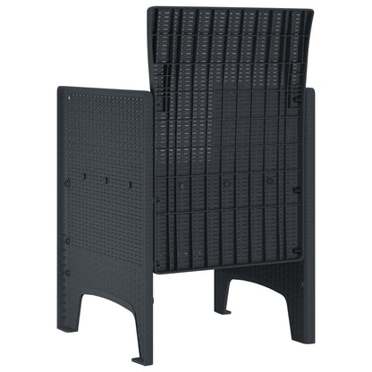 Sedia da Giardino 4 pcs Antracite 53 x 49 x 85 cm Polipropilene
