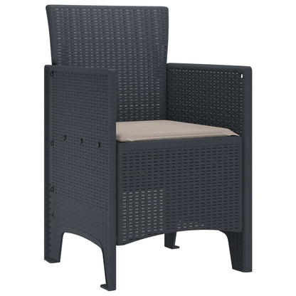 Sedia da Giardino 4 pcs Antracite 53 x 49 x 85 cm Polipropilene