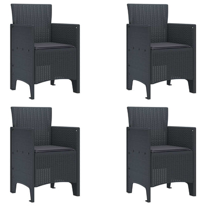 Sedia da Giardino 4 pcs Antracite 53 x 49 x 85 cm Polipropilene