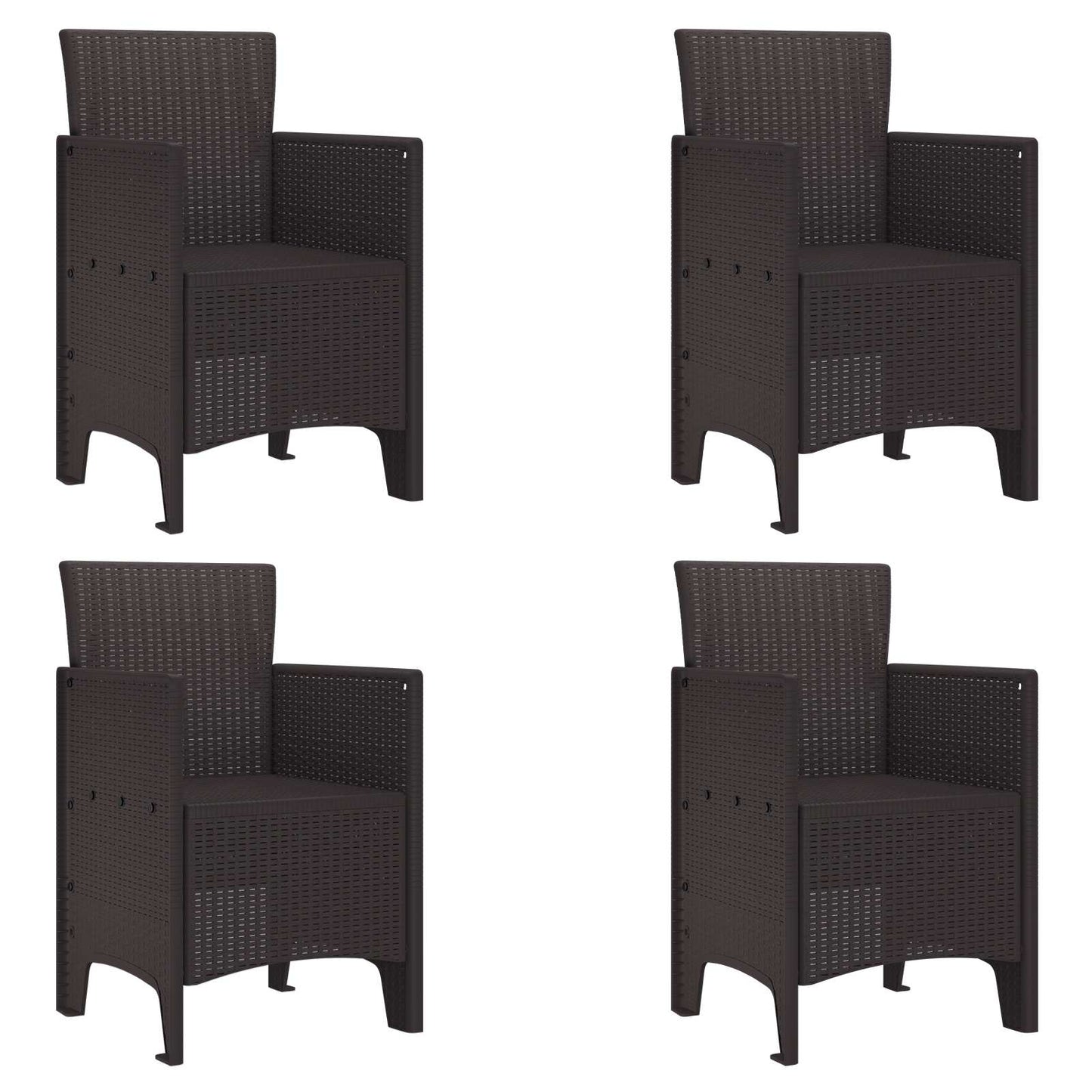 Sedia da Giardino 4 pcs Marrone 53 x 49 x 85 cm Polipropilene