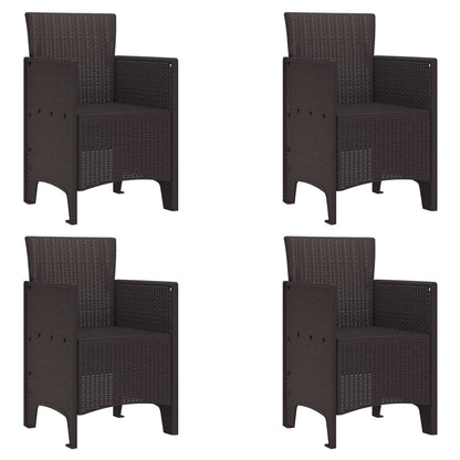 Sedia da Giardino 4 pcs Marrone 53 x 49 x 85 cm Polipropilene