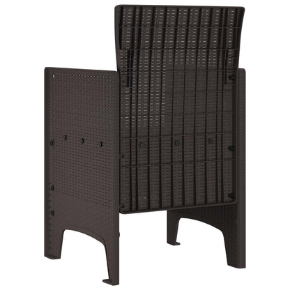 Sedia da Giardino 4 pcs Marrone 53 x 49 x 85 cm Polipropilene