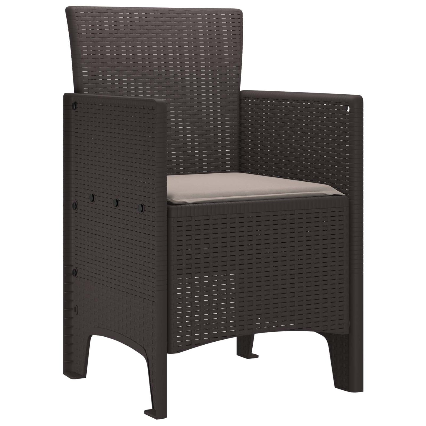Sedia da Giardino 4 pcs Marrone 53 x 49 x 85 cm Polipropilene