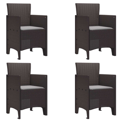 Sedia da Giardino 4 pcs Marrone 53 x 49 x 85 cm Polipropilene