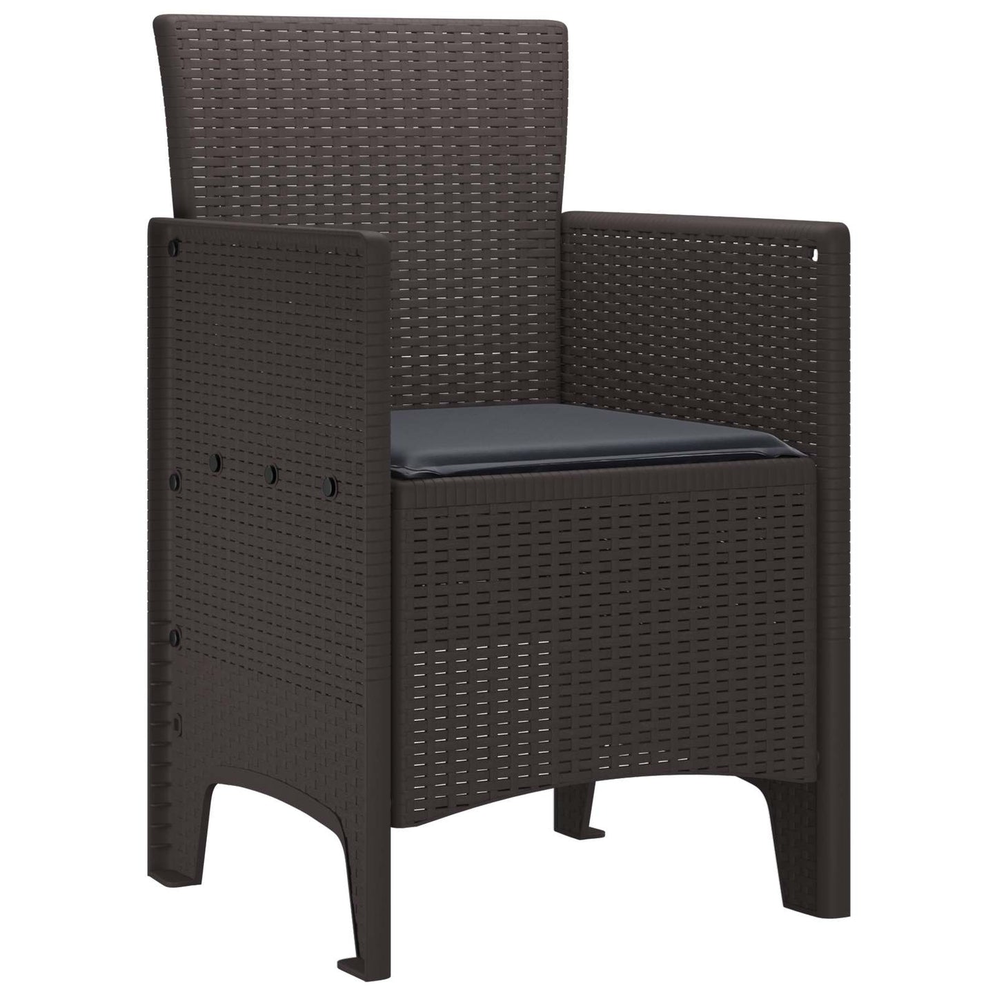 Sedia da Giardino 4 pcs Marrone 53 x 49 x 85 cm Polipropilene