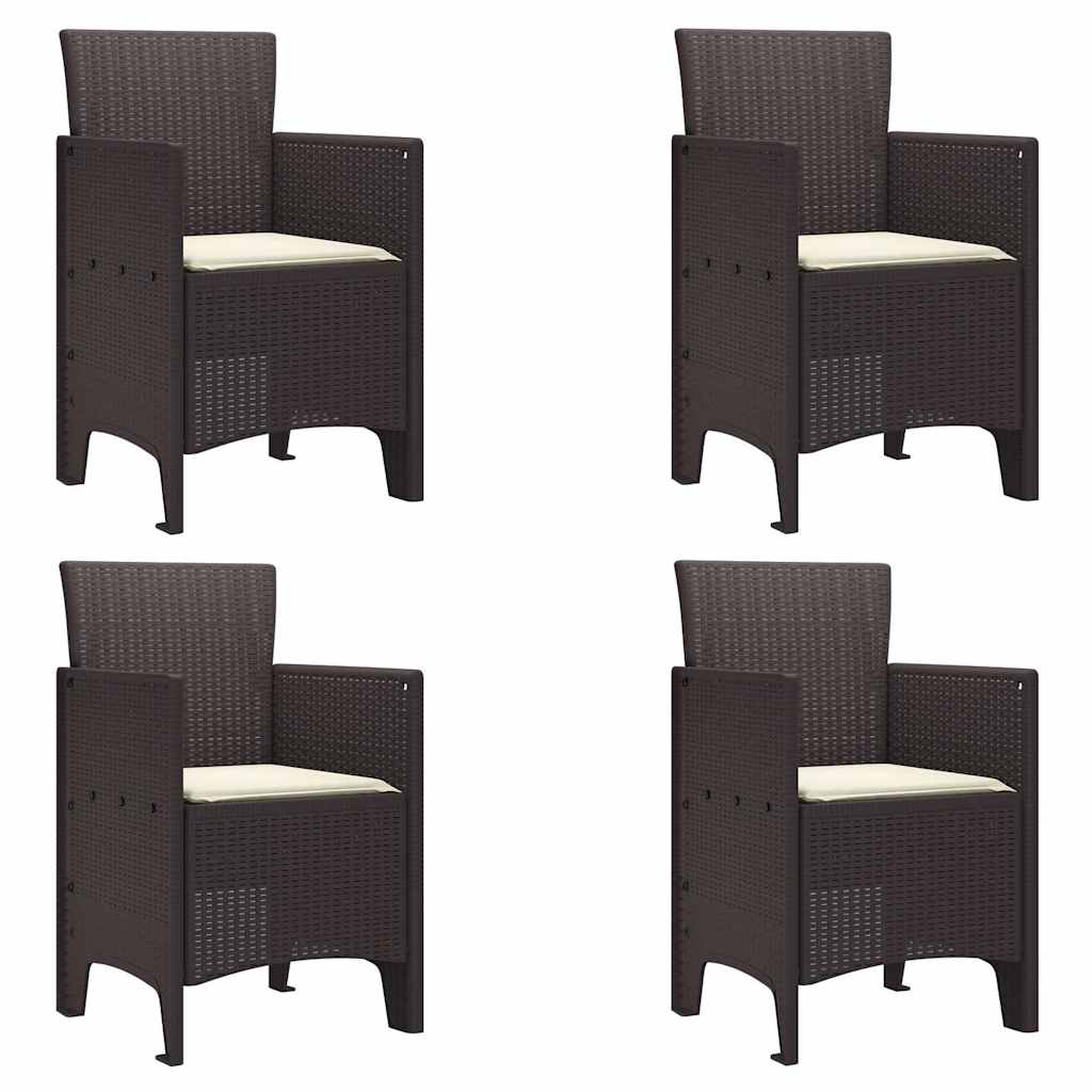 Sedia da Giardino 4 pcs Marrone 53 x 49 x 85 cm Polipropilene