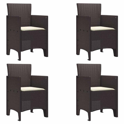 Sedia da Giardino 4 pcs Marrone 53 x 49 x 85 cm Polipropilene