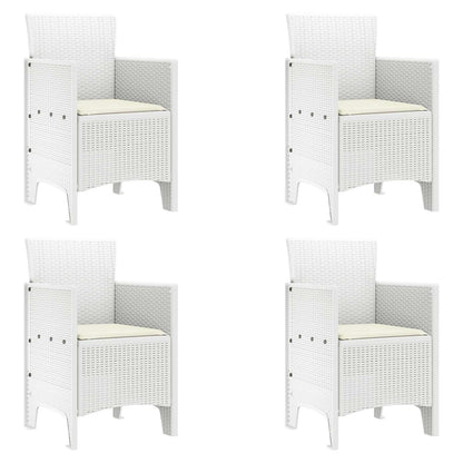 Sedia da Giardino 4 pcs Bianco 53 x 49 x 85 cm Polipropilene