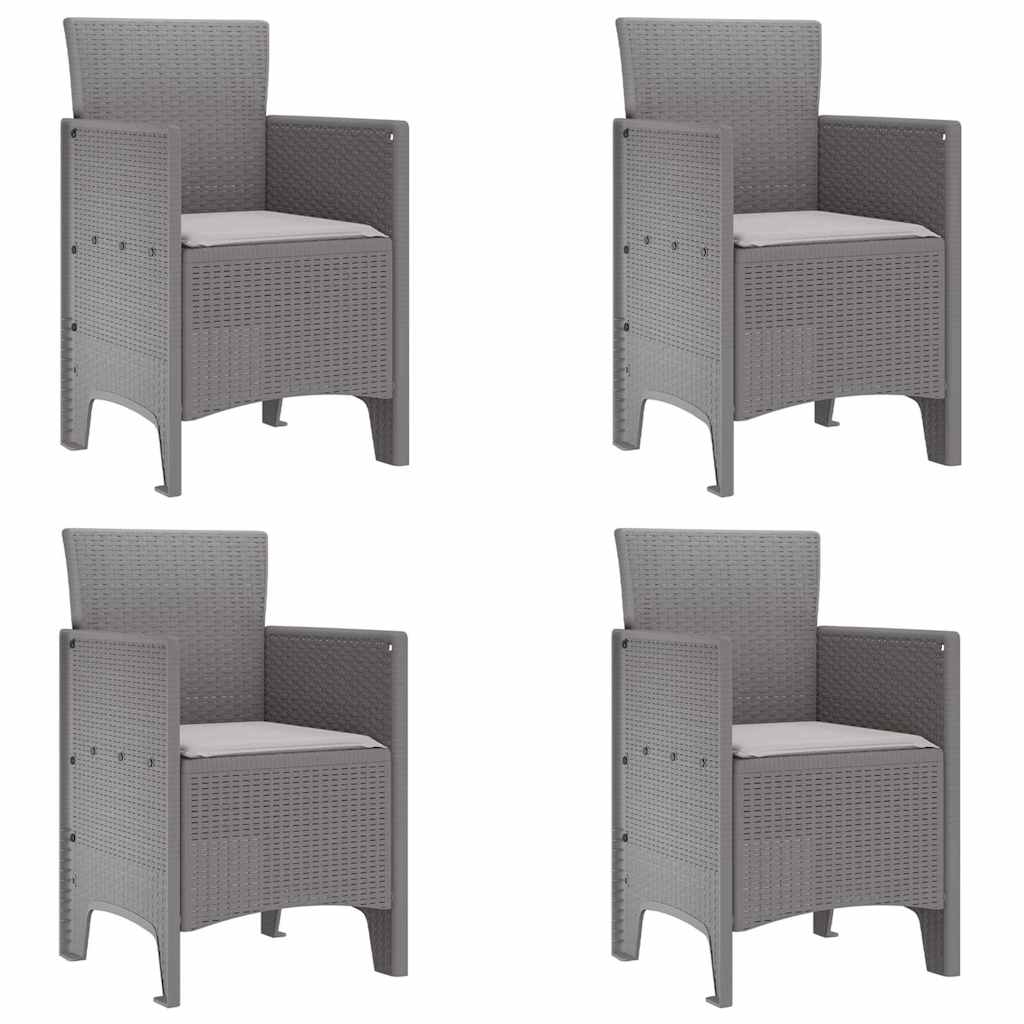 Sedia da Giardino 4 pcs Grigio chiaro 53 x 49 x 85 cm