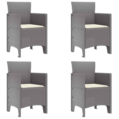 Sedia da Giardino 4 pcs Grigio chiaro 53 x 49 x 85 cm