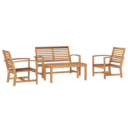 Set Divano da Giardino 4 pcs Naturale Legno di teak solido