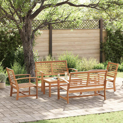 Set Divano da Giardino 5 pcs Naturale Legno di teak solido