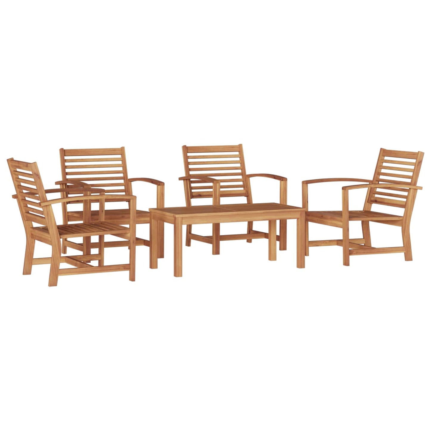 Set Divano da Giardino 5 pcs Naturale Legno di teak solido