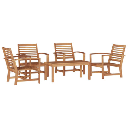 Set Divano da Giardino 5 pcs Naturale Legno di teak solido