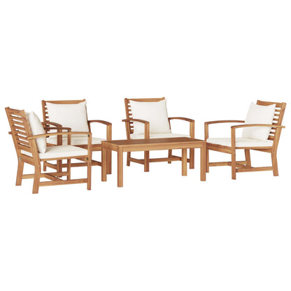 Set Divano da Giardino 5 pcs Naturale Legno di teak solido