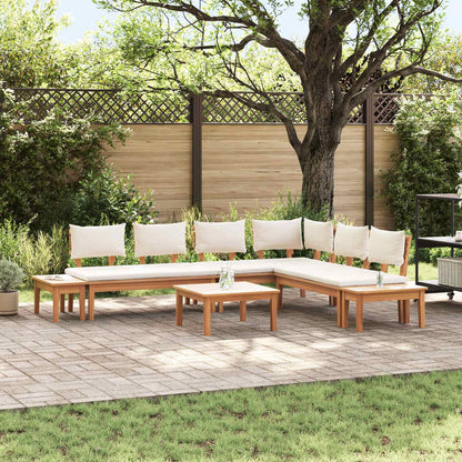 Set Divano da Giardino 4 pcs Marrone e Crema