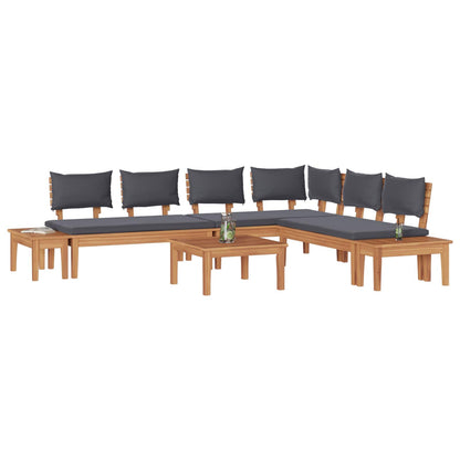 Set Divano da Giardino 3 pcs Marrone e Grigio
