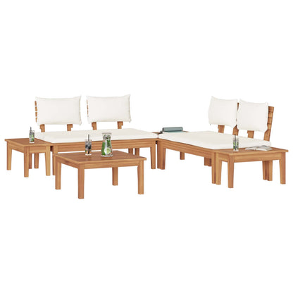 Set Divano da Giardino 3 pcs Marrone e Crema