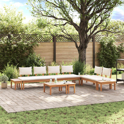 Set Divano da Giardino 5 pcs Marrone e Crema