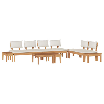 Set Divano da Giardino 5 pcs Marrone e Crema