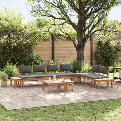 Set Divano da Giardino 5 pcs Marrone e Grigio