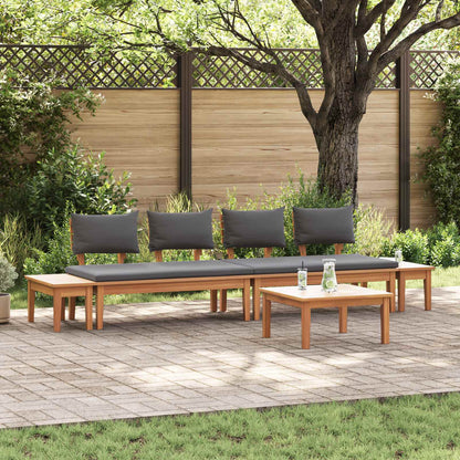 Set Divano da Giardino 5 pcs Marrone e Grigio