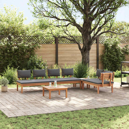 Set Divano da Giardino 5 pcs Marrone e Grigio