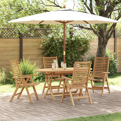 Set da Pranzo per Giardino 5 pcs Marrone Legno di teak solido