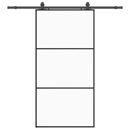 Porta Scorrevole con Ferramenta Nera 102x205 cm in Vetro ESG