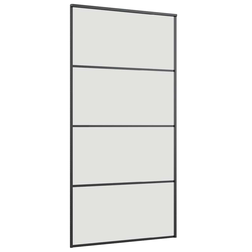 Porta Scorrevole con Ferramenta Nera 102,5x205 cm in Vetro ESG