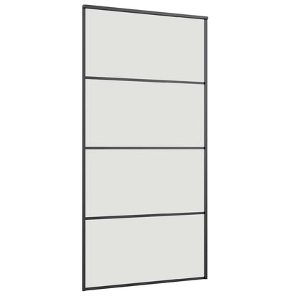 Porta Scorrevole con Ferramenta Nera 102,5x205 cm in Vetro ESG
