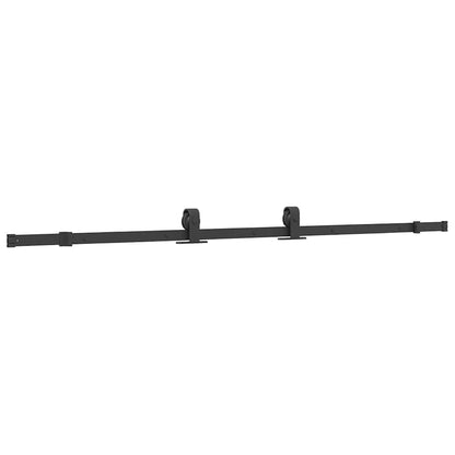 Porta Scorrevole con Ferramenta Nera 102,5x205 cm in Vetro ESG