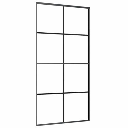 Porta Scorrevole con Ferramenta Nera 102,5x205 cm in Vetro ESG