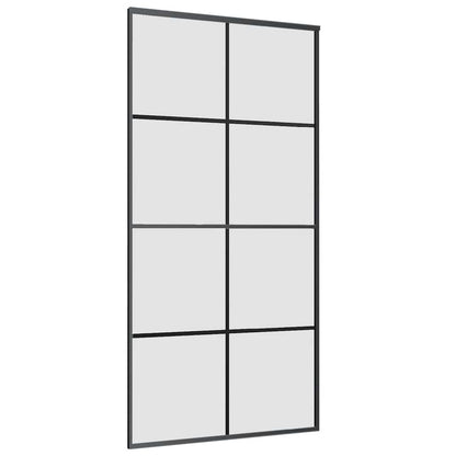Porta Scorrevole con Ferramenta Nera 102,5x205 cm in Vetro ESG