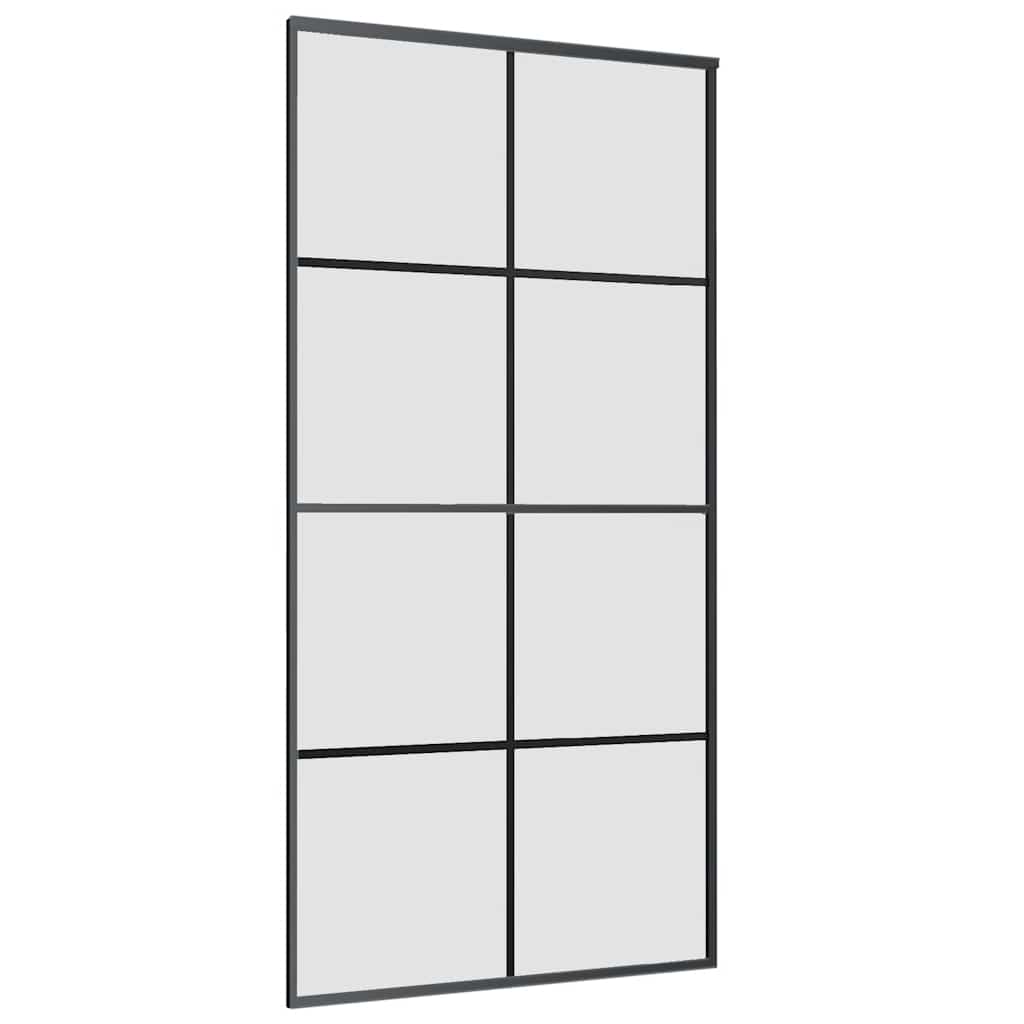 Porta Scorrevole con Ferramenta Nera 102,5x205 cm in Vetro ESG