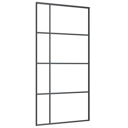 Porta Scorrevole con Ferramenta Nera 102,5x205 cm in Vetro ESG