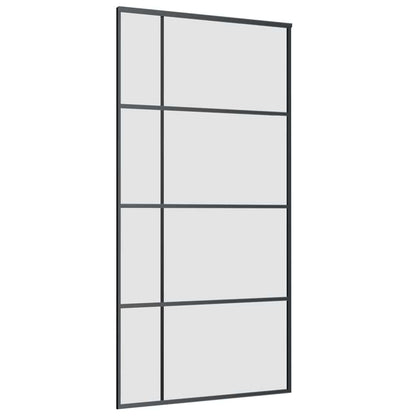 Porta Scorrevole con Ferramenta Nera 102,5x205 cm in Vetro ESG