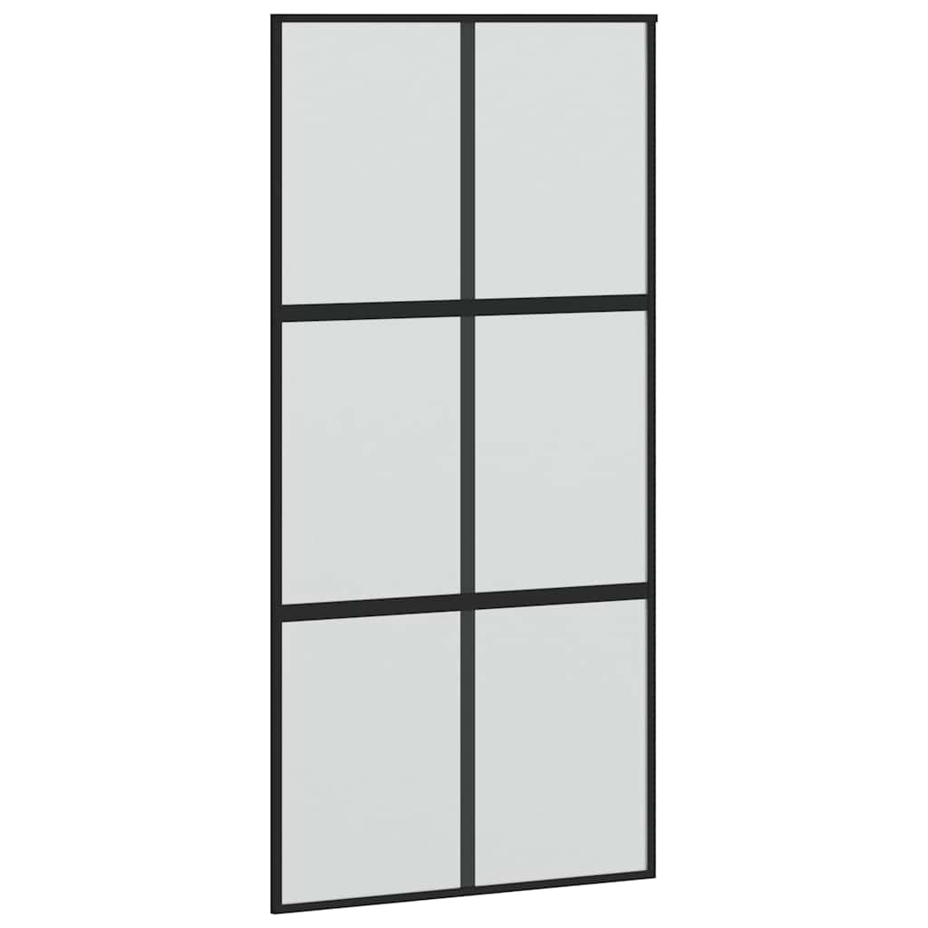 Porta Scorrevole Ferramenta Nera 102,5x205 cm Vetro Temperato