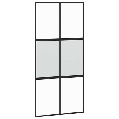 Porta Scorrevole Ferramenta Nera 102,5x205 cm Vetro Temperato