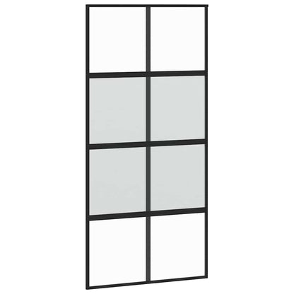Porta Scorrevole Ferramenta Nera 102,5x205 cm Vetro Temperato