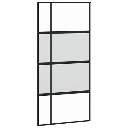 Porta Scorrevole Ferramenta Nera 102,5x205 cm Vetro Temperato