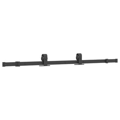 Porta Scorrevole Set Ferramenta Nera 76x205 cm Vetro Temperato