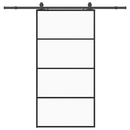 Porta Scorrevole con Ferramenta Nera 102,5x205 cm in Vetro ESG