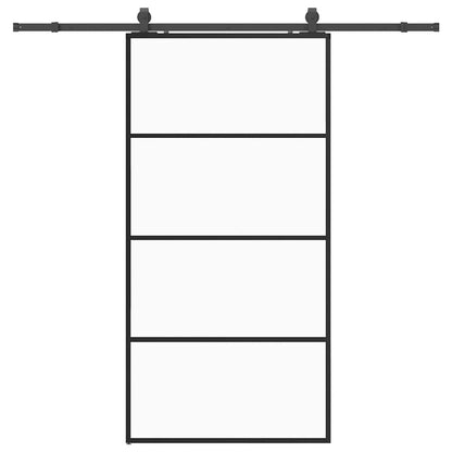 Porta Scorrevole con Ferramenta Nera 102,5x205 cm in Vetro ESG