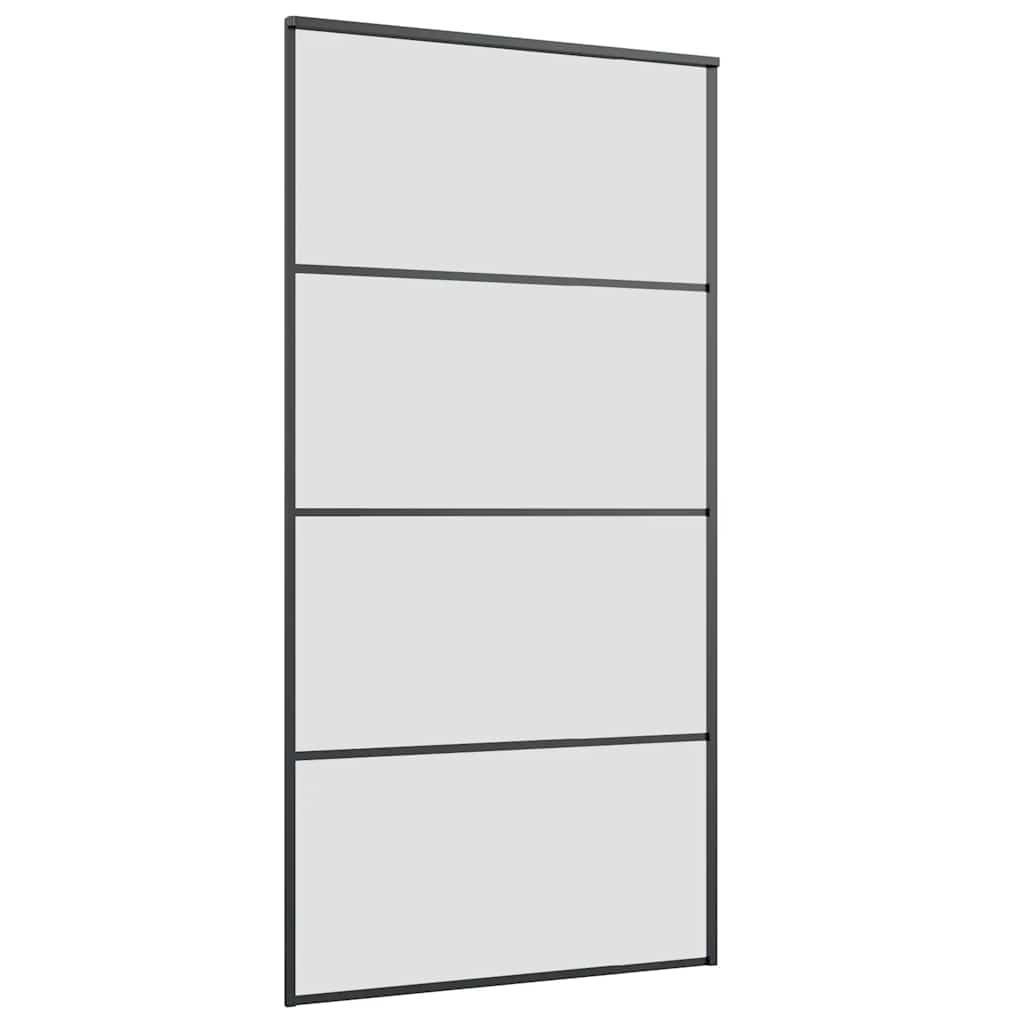 Porta Scorrevole con Ferramenta Nera 102,5x205 cm in Vetro ESG