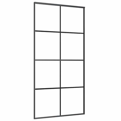 Porta Scorrevole con Ferramenta Nera 102,5x205 cm in Vetro ESG