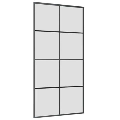 Porta Scorrevole con Ferramenta Nera 102,5x205 cm in Vetro ESG